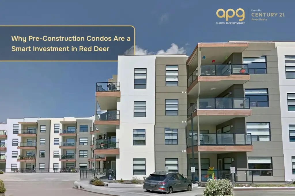 Pre-construction condos in Red Deer, Alberta – modern multi-storey condo building